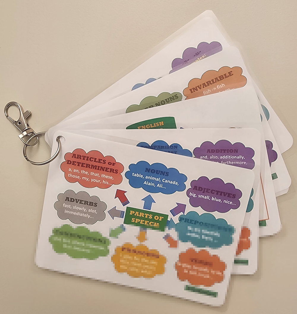 Laminated English concept maps for Primary School