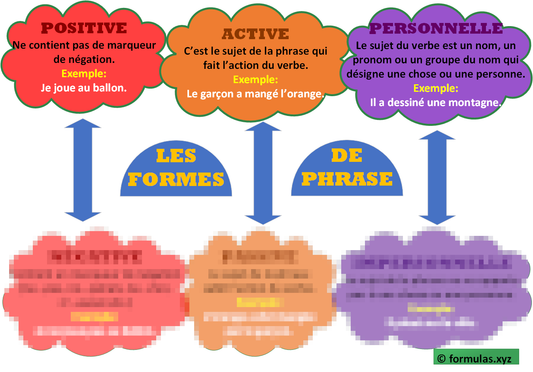 Les Formes De Phrases (carte mentale) Laminée (29cm X 23cm)