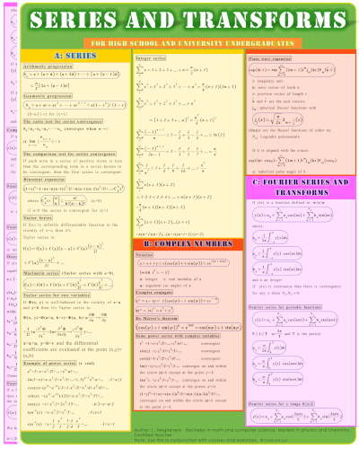 SERIES AND TRANSFORMS formulas for High School and University Undergraduates