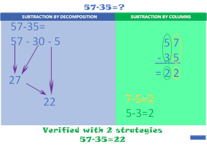 Subtraction 2 digits Without Carrying visual strategies